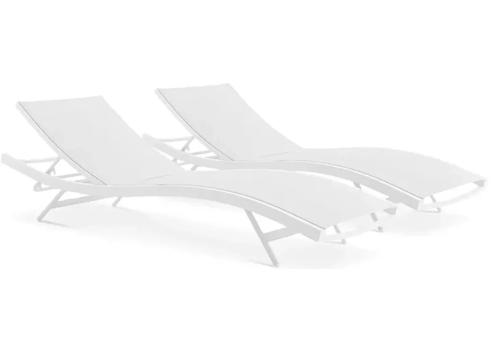 Modway Glimpse Outdoor Patio Mesh Chaise Lounge Chair, Set of 2