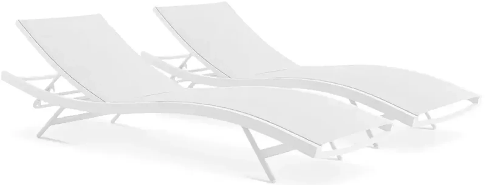 Modway Glimpse Outdoor Patio Mesh Chaise Lounge Chair, Set of 2