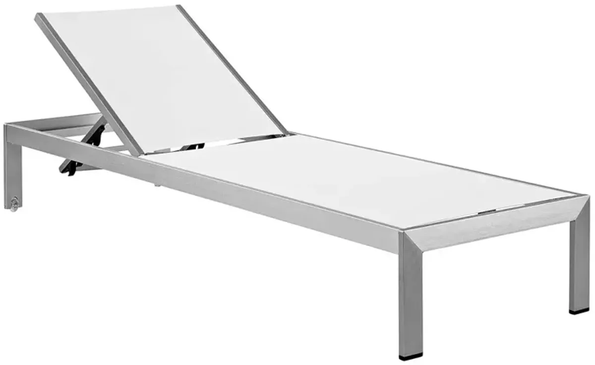 Modway Shore Outdoor Patio Aluminum Chaise with Cushions