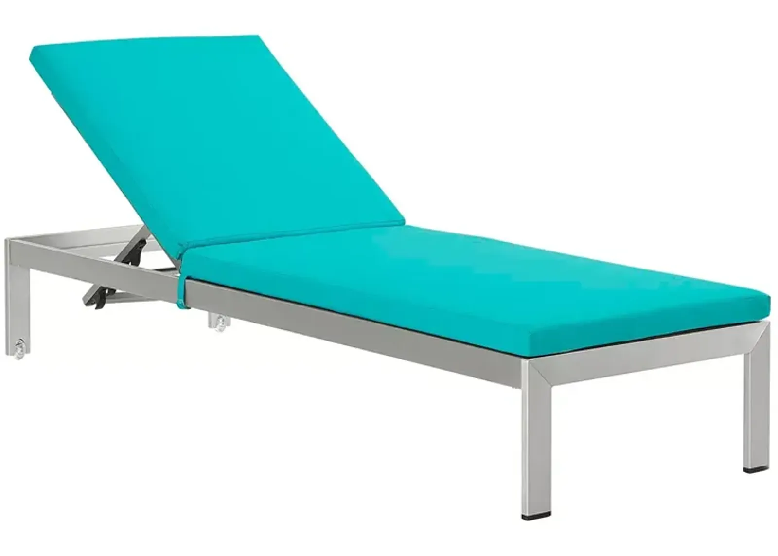 Modway Shore Outdoor Patio Aluminum Chaise with Cushions