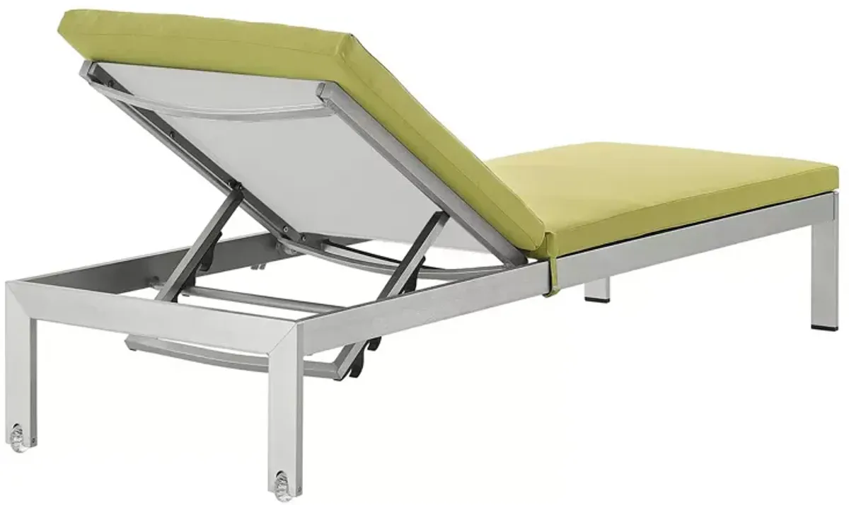 Modway Shore Outdoor Patio Aluminum Chaise with Cushions