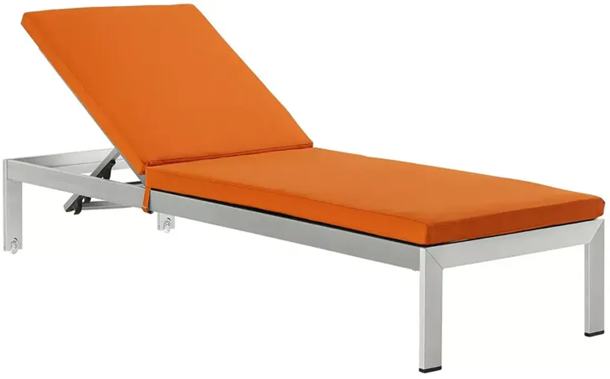 Modway Shore Outdoor Patio Aluminum Chaise with Cushions