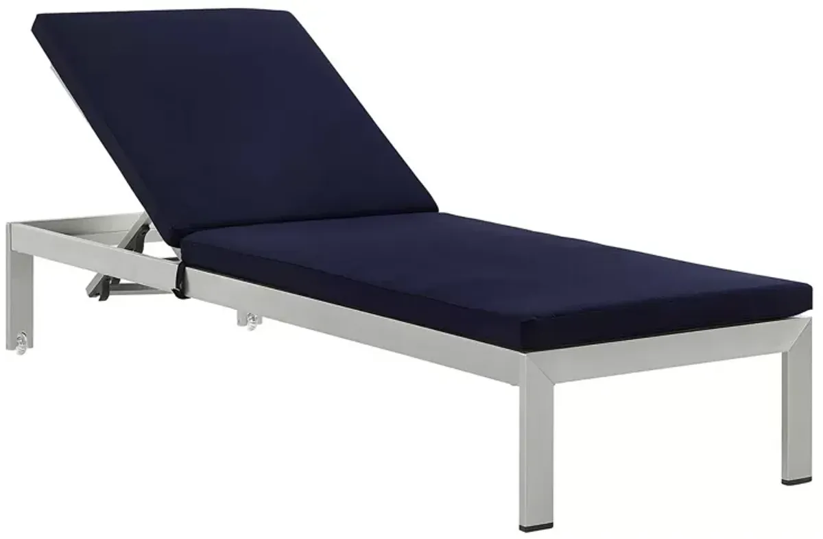 Modway Shore Outdoor Patio Aluminum Chaise with Cushions