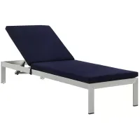Modway Shore Outdoor Patio Aluminum Chaise with Cushions