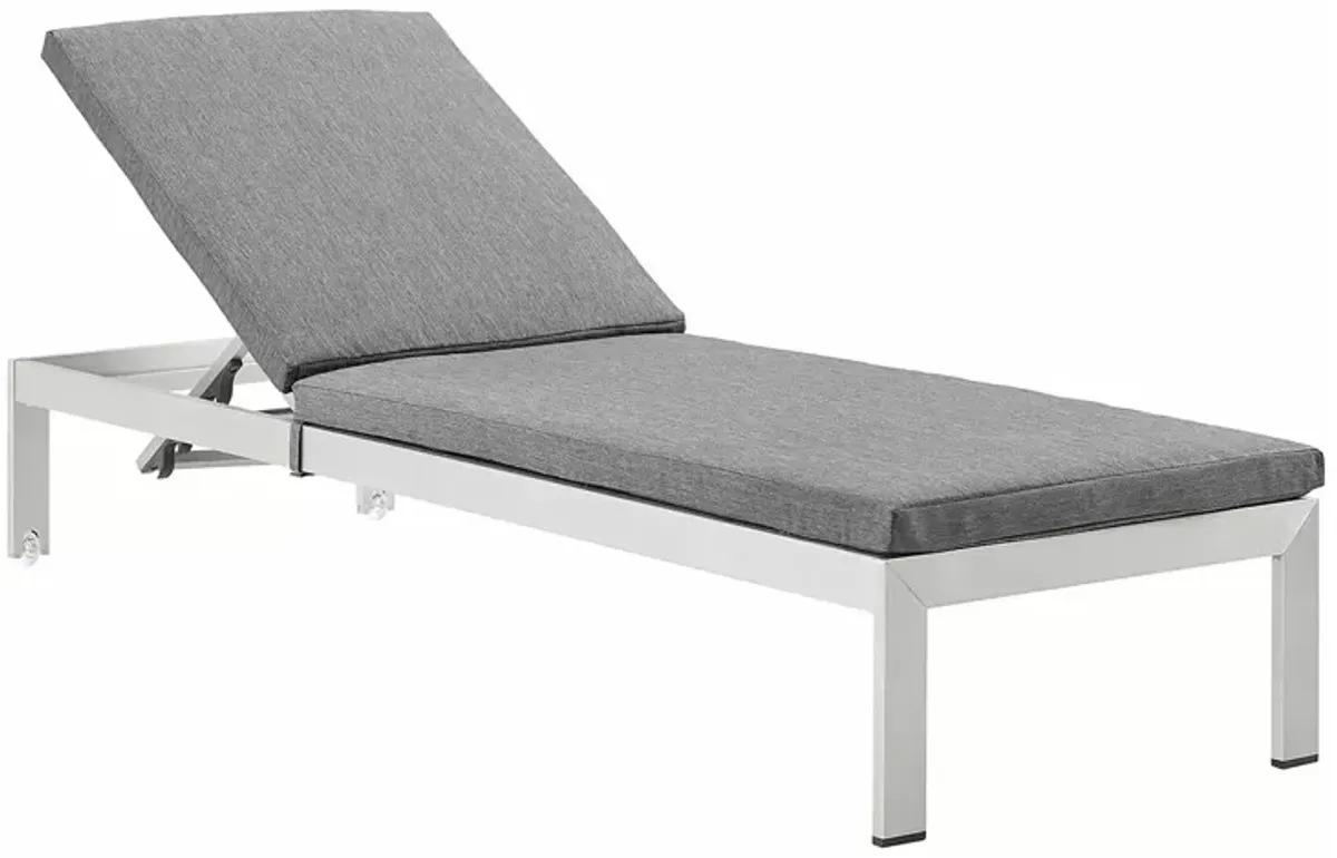 Modway Shore Outdoor Patio Aluminum Chaise with Cushions