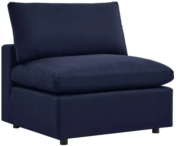 Modway Commix Overstuffed Outdoor Patio Armless Chair in Navy