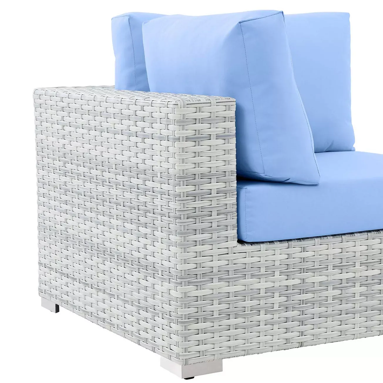 Modway Convene Outdoor Patio Corner Chair in Light Gray & Light Blue