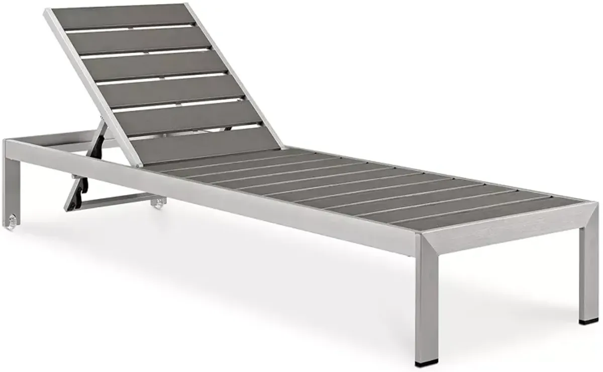 Modway Shore Outdoor Patio Aluminum Chaise with Cushions