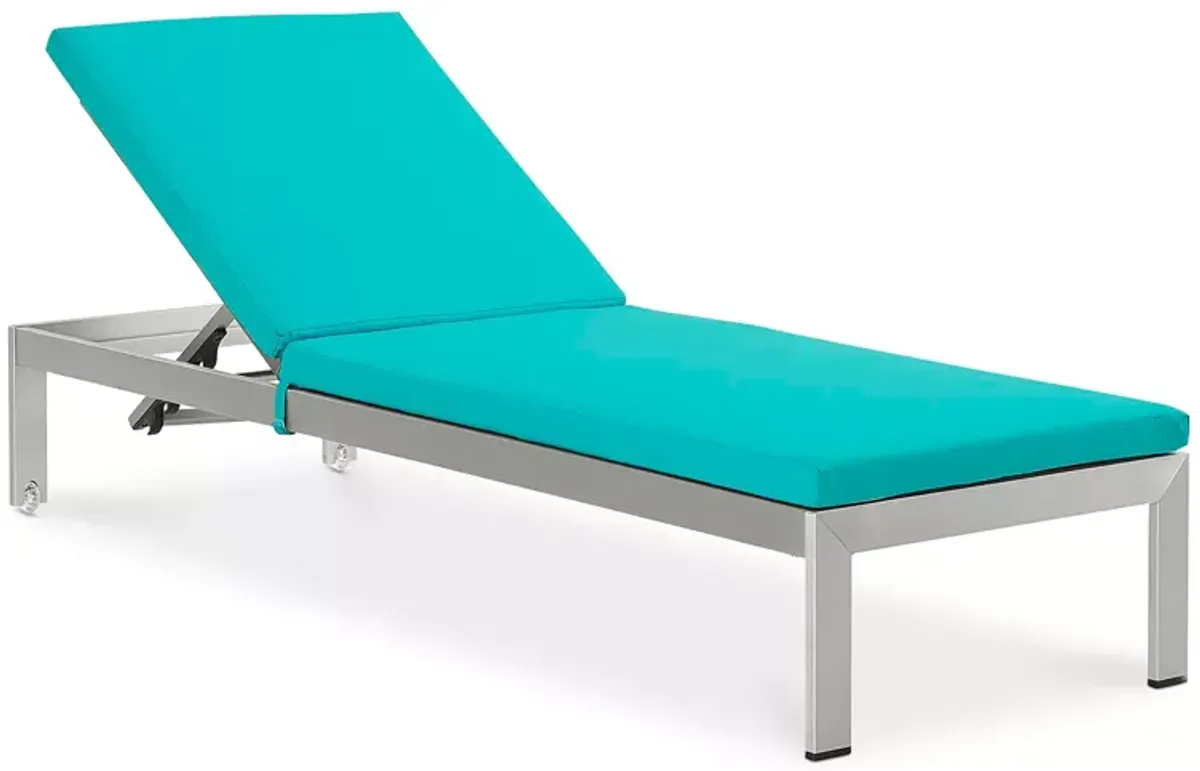 Modway Shore Outdoor Patio Aluminum Chaise with Cushions