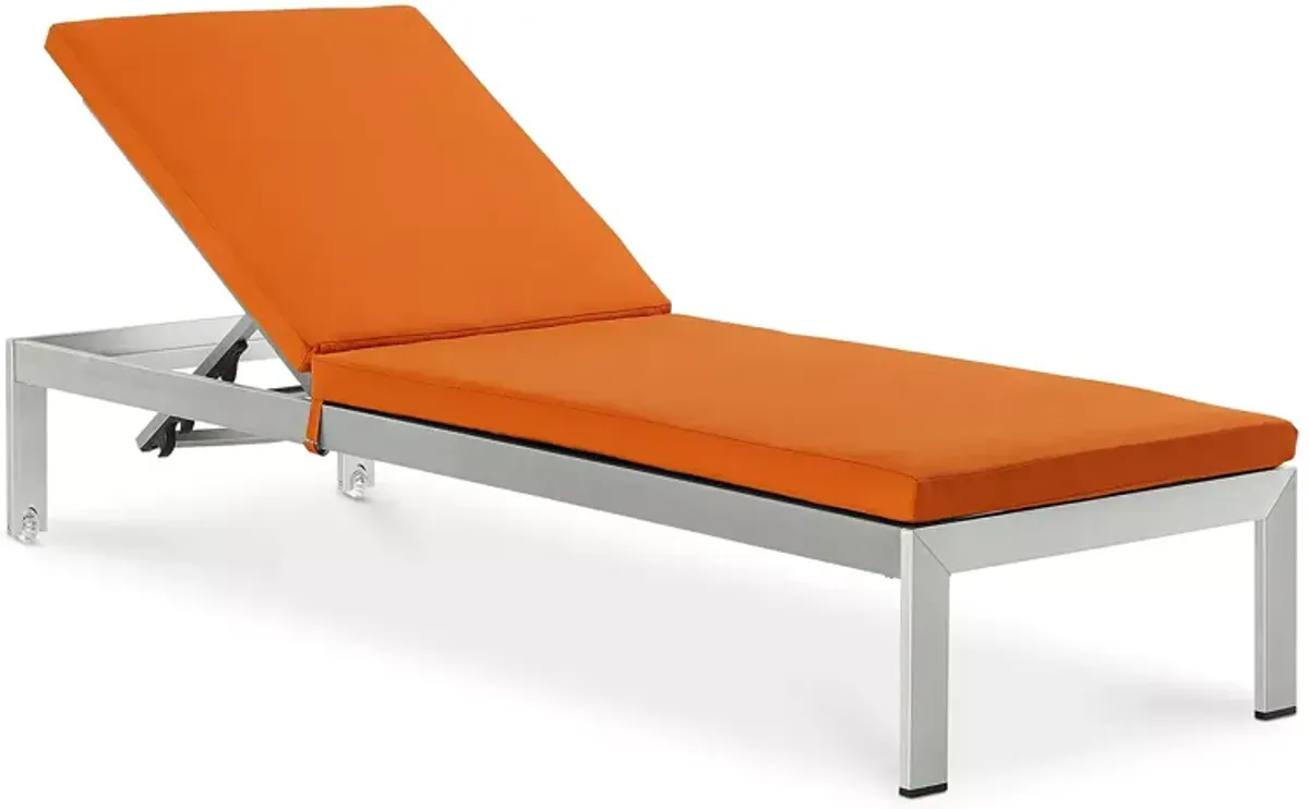 Modway Shore Outdoor Patio Aluminum Chaise with Cushions