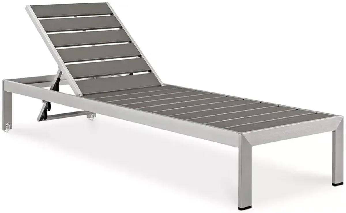 Modway Shore Outdoor Patio Aluminum Chaise with Cushions