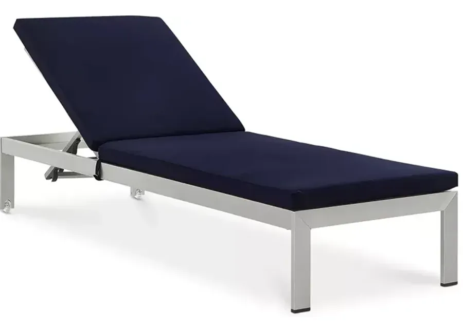 Modway Shore Outdoor Patio Aluminum Chaise with Cushions