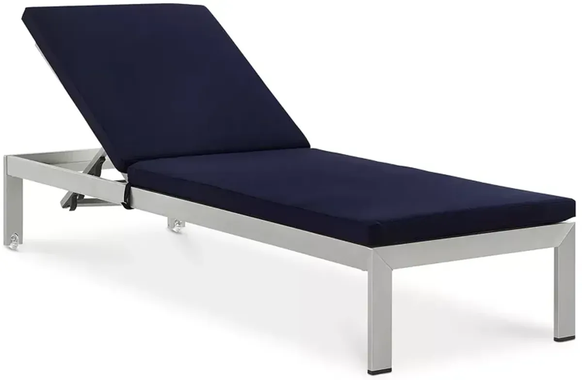 Modway Shore Outdoor Patio Aluminum Chaise with Cushions