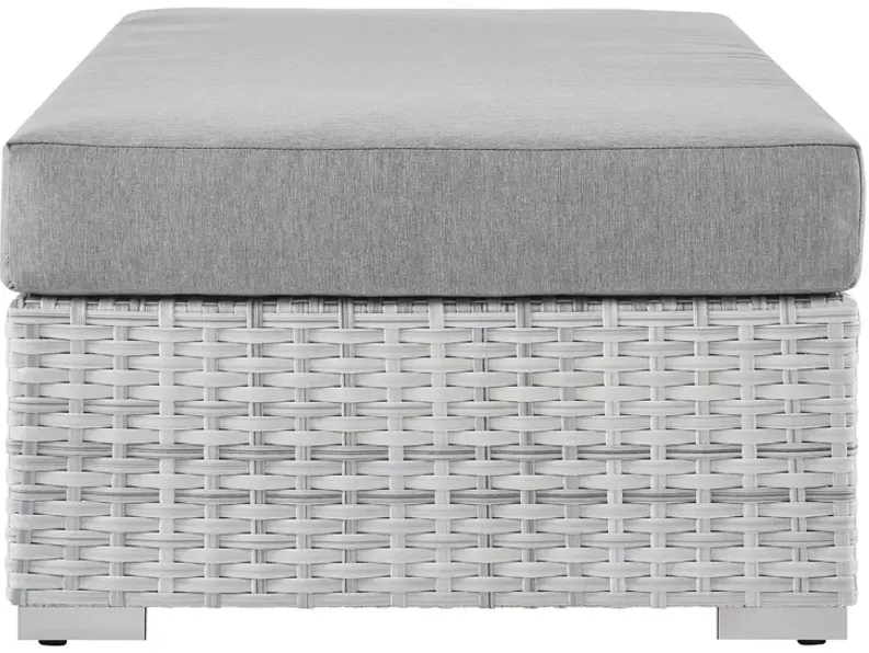 Modway Convene Outdoor Patio Rectangular Ottoman in Light Gray