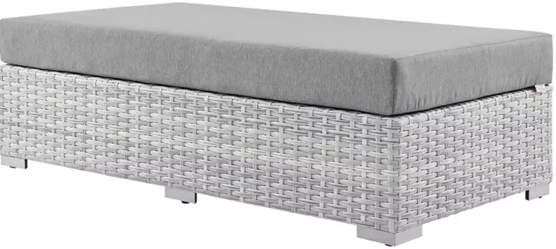 Modway Convene Outdoor Patio Rectangular Ottoman in Light Gray