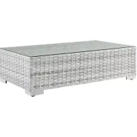 Modway Convene Outdoor Patio Coffee Table in Light Gray