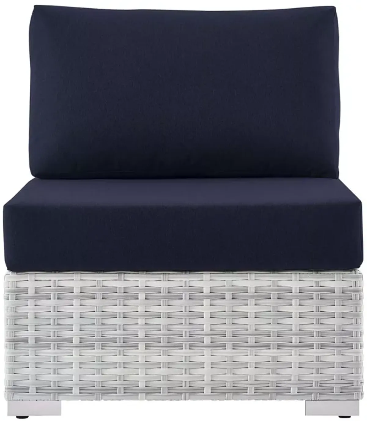 Modway Convene Outdoor Patio Armless Chair in Light Gray & Navy