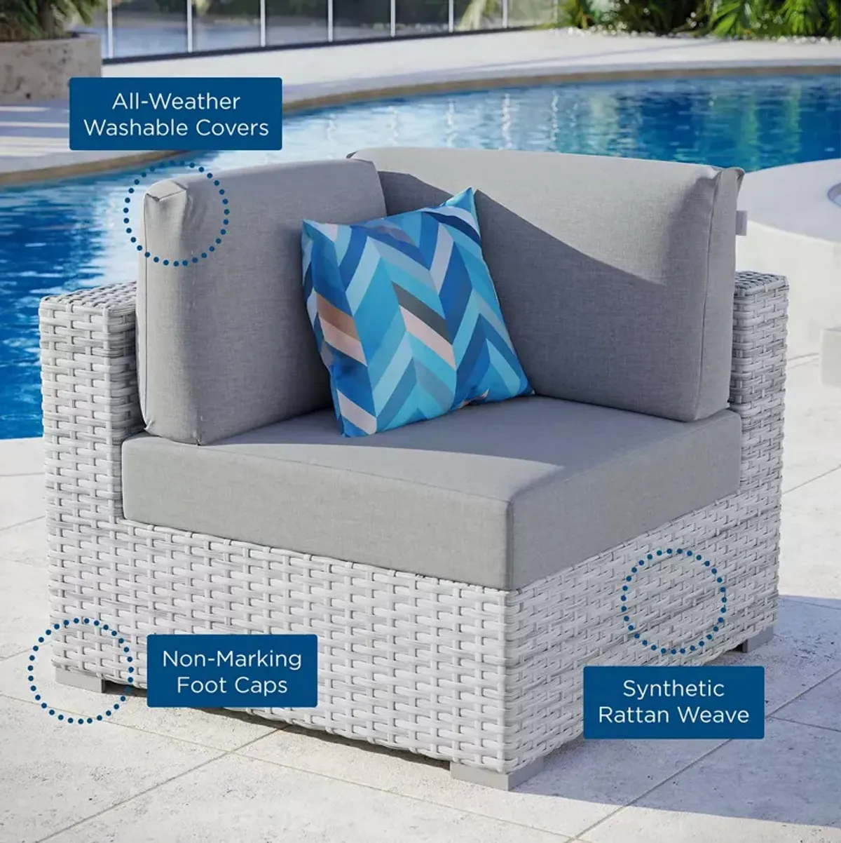 Modway Convene Outdoor Patio Corner Chair