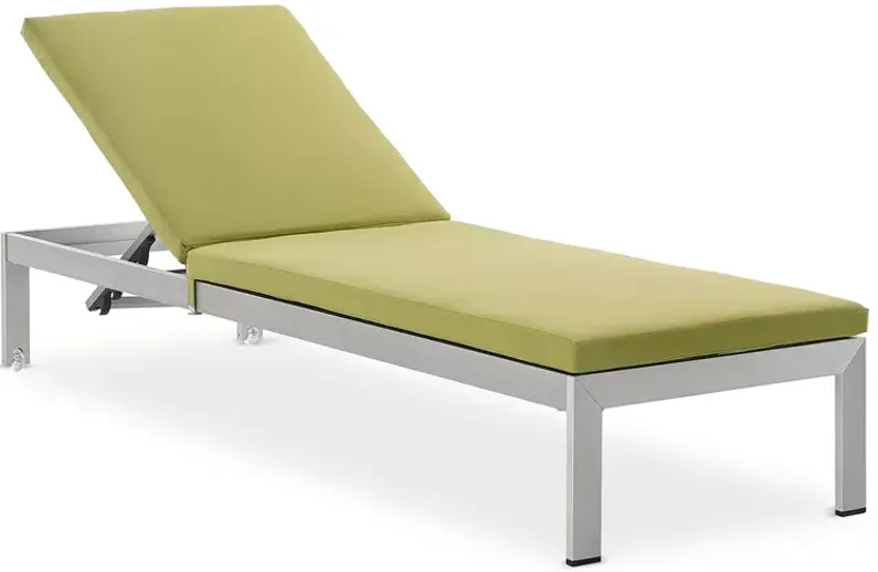 Modway Shore Outdoor Patio Aluminum & Rattan Chaise with Cushions