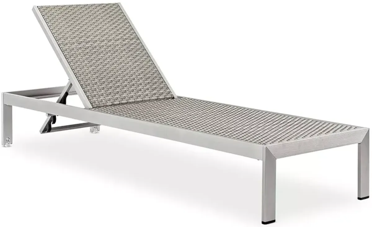 Modway Shore Outdoor Patio Aluminum & Rattan Chaise with Cushions