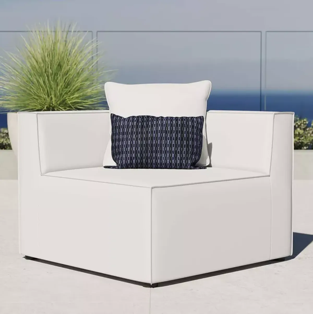 Modway Saybrook Outdoor Patio Upholstered Sectional Sofa Corner Chair