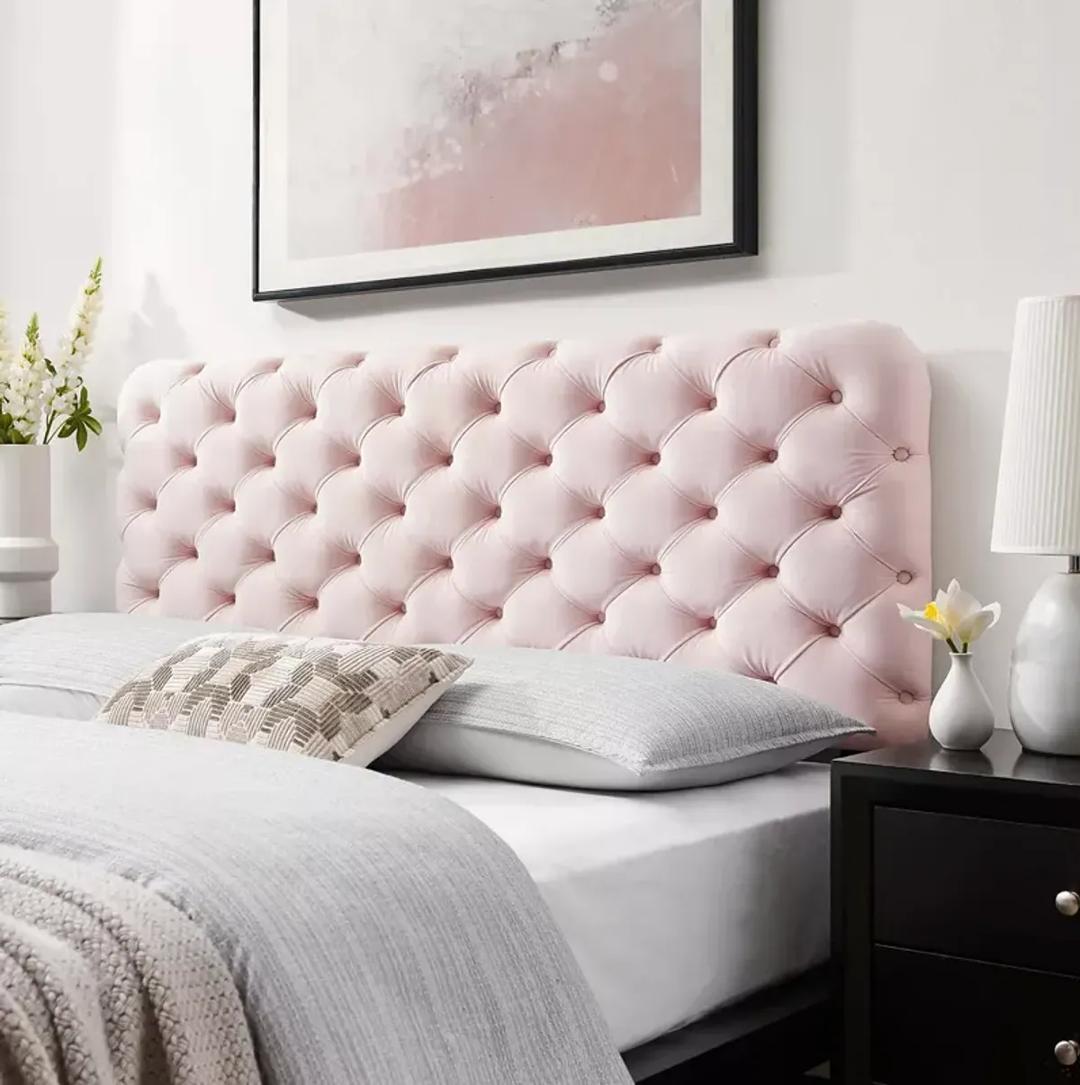 Modway Lizzy Tufted Performance Velvet Headboard, Full/Queen 