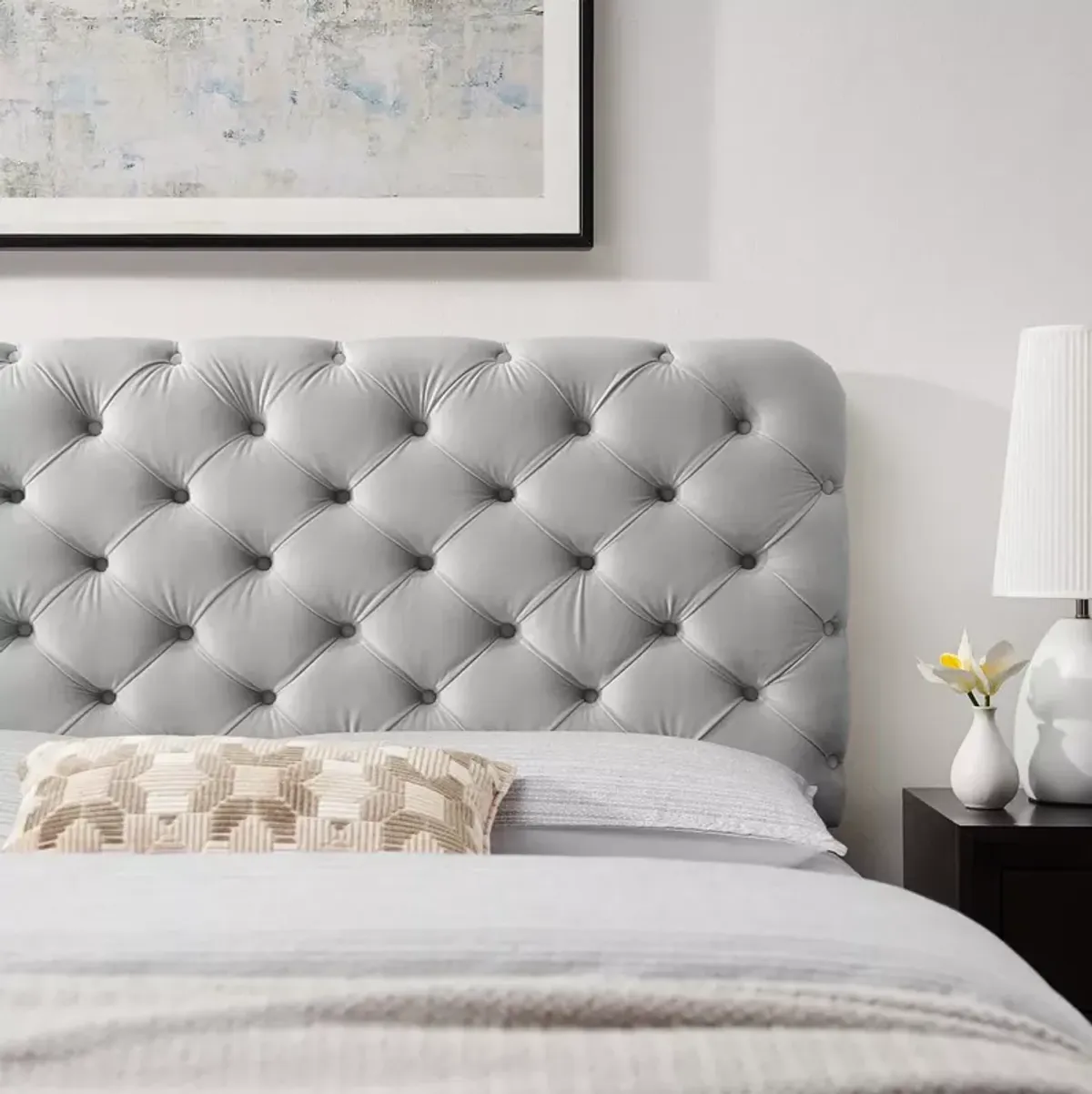 Modway Lizzy Tufted Performance Velvet Headboard, Full/Queen 