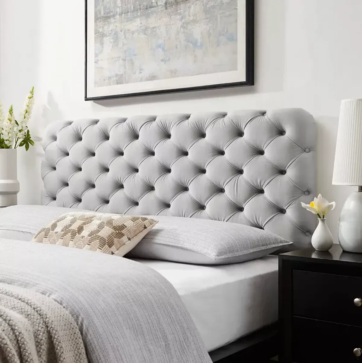 Modway Lizzy Tufted Performance Velvet Headboard, Full/Queen 