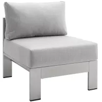 Modway Shore SunbrellaÂ® Fabric Aluminum Outdoor Patio Armless Chair 