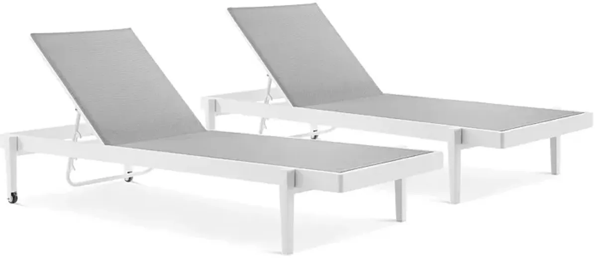 Modway Charleston Outdoor Patio Aluminum Chaise Lounge Chair, Set of 2