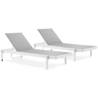 Modway Charleston Outdoor Patio Aluminum Chaise Lounge Chair, Set of 2