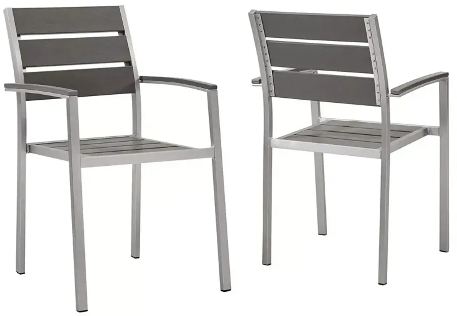 Modway Shore Outdoor Patio Aluminum Dining Armchair,  Set of 2