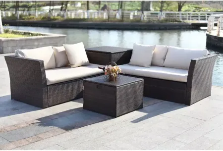 SAFAVIEH Welch Outdoor Living Sectional Set with Storage