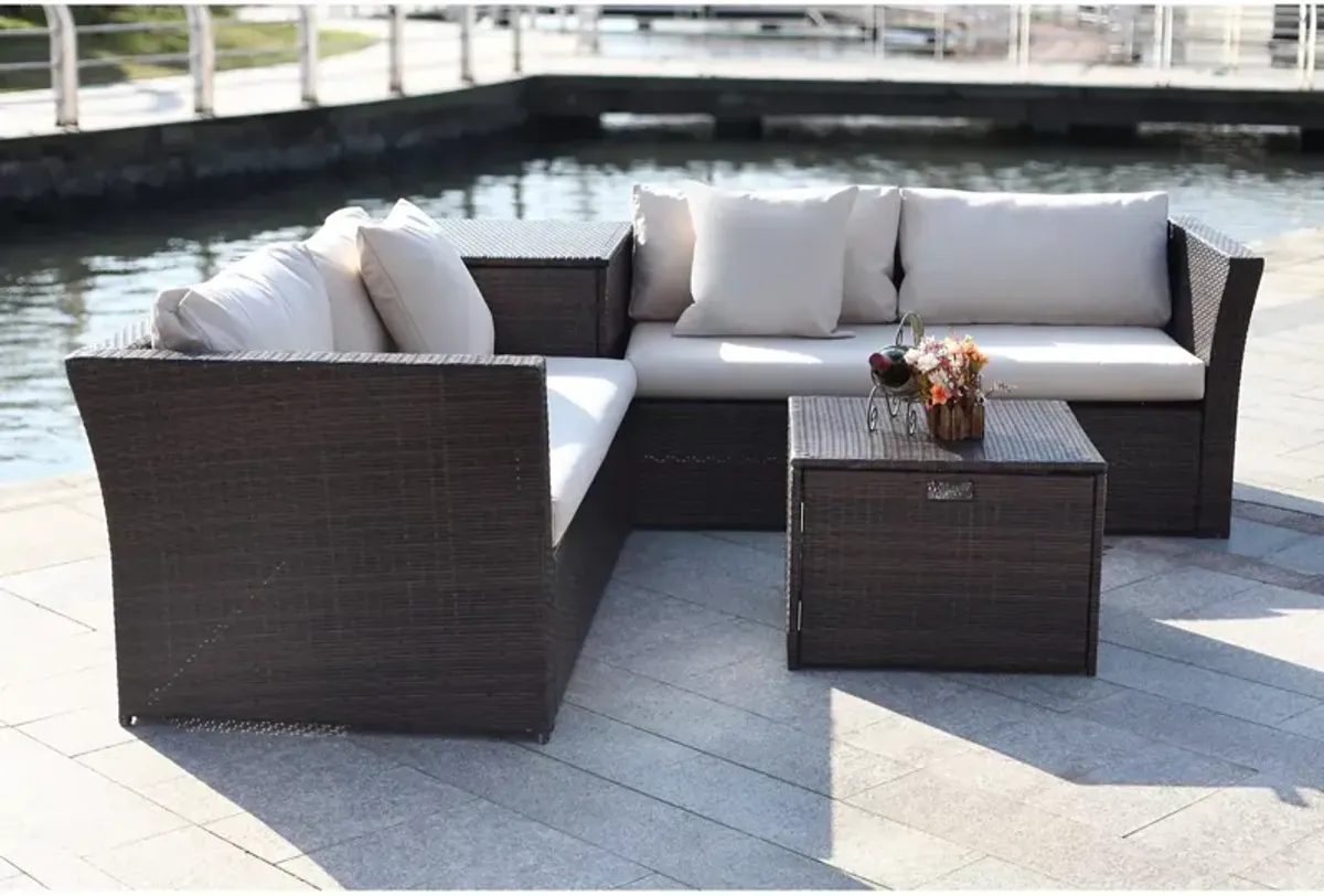 SAFAVIEH Welch Outdoor Living Sectional Set with Storage