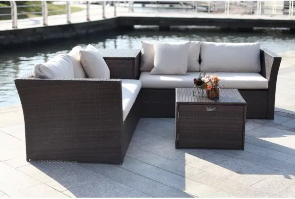 SAFAVIEH Welch Outdoor Living Sectional Set with Storage