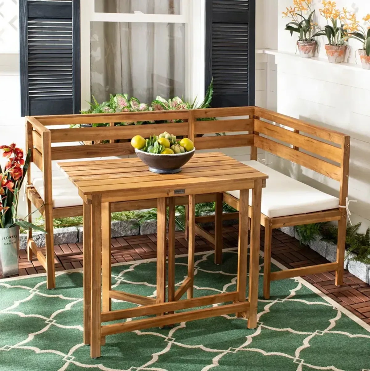 SAFAVIEH Wilton Two Piece Outdoor Balcony Corner Lounge