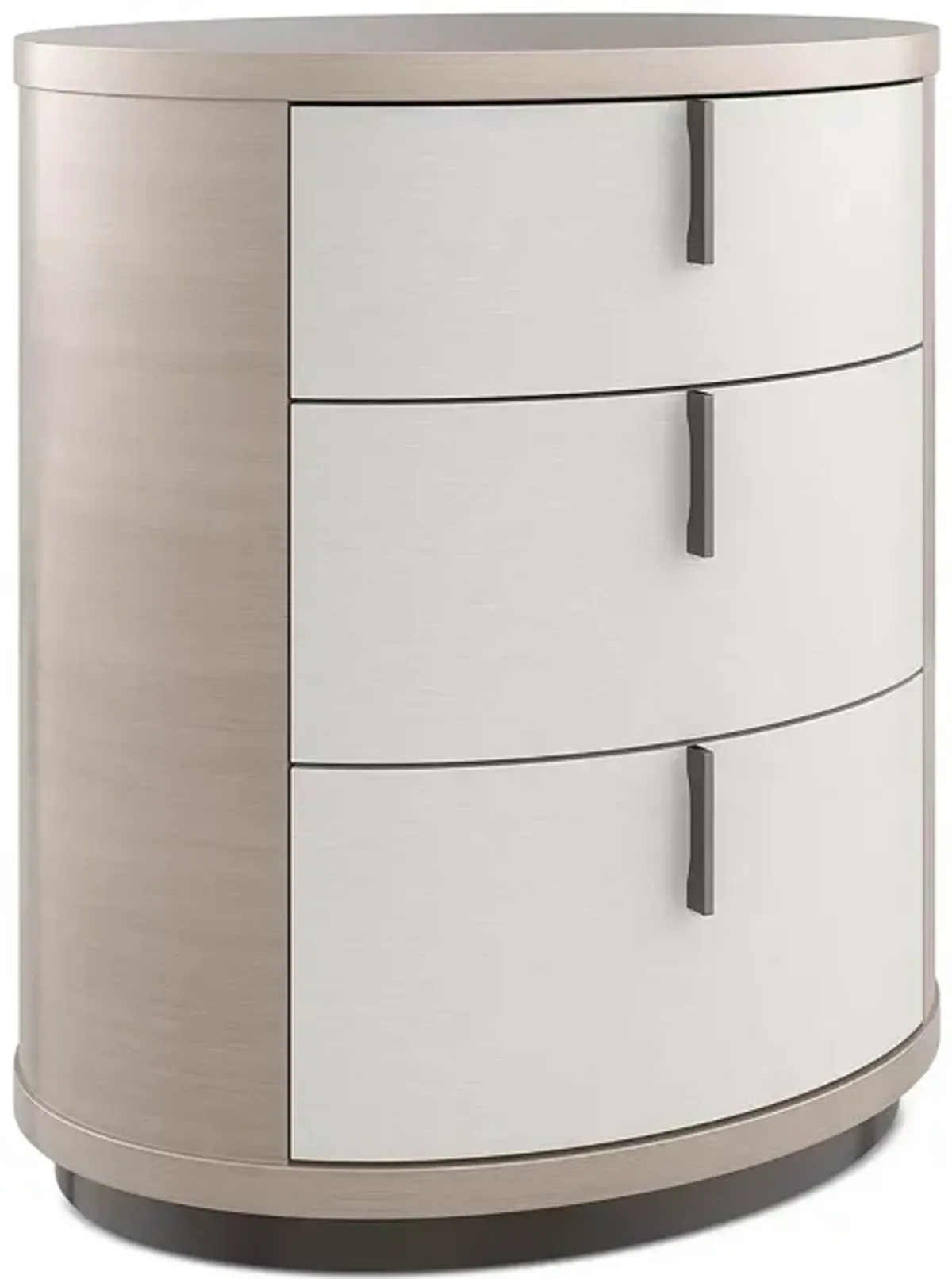 Caracole Wandering Three Drawer Oval Nightstand