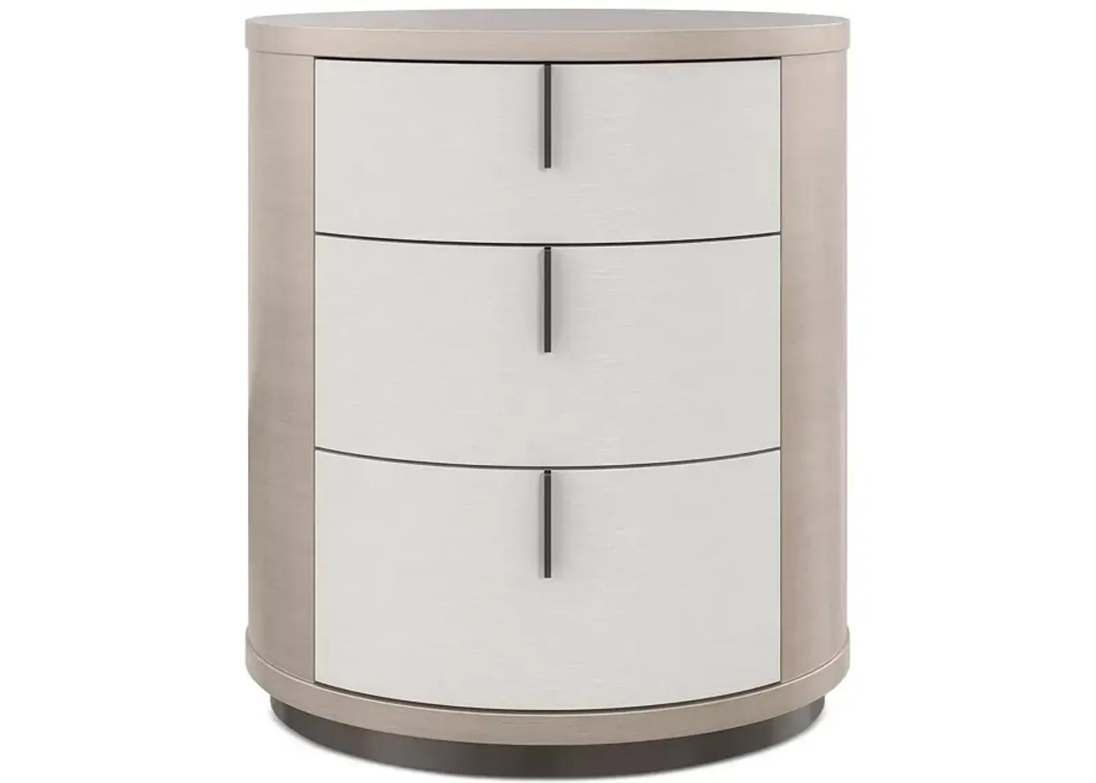 Caracole Wandering Three Drawer Oval Nightstand