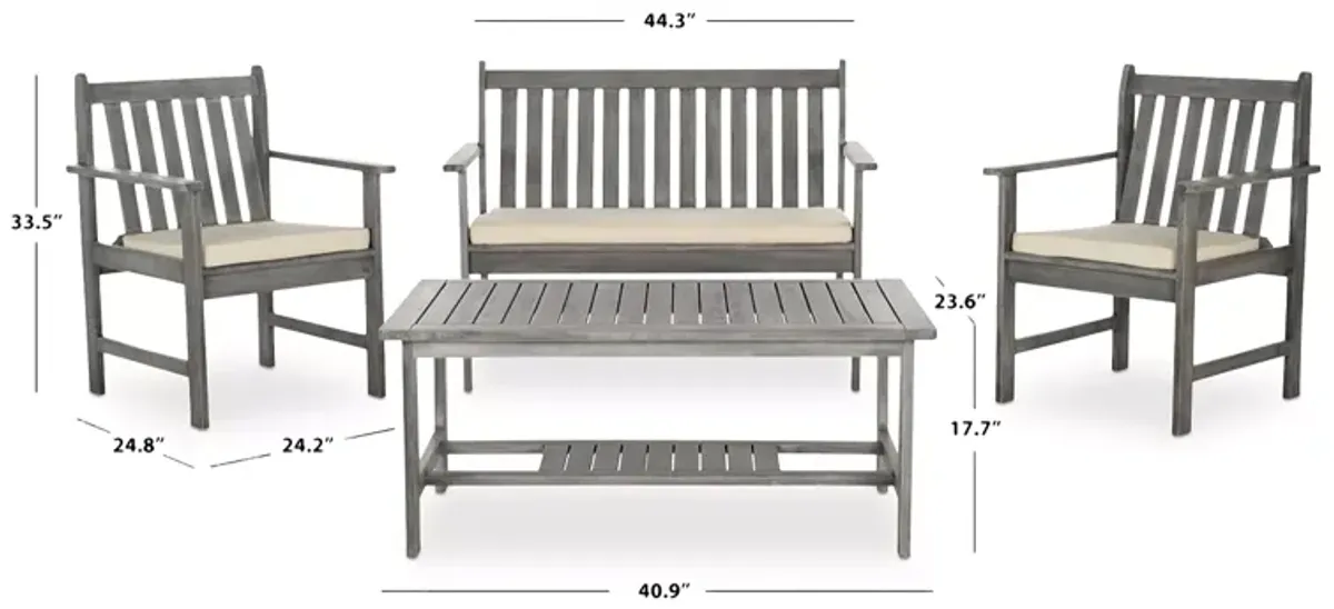 SAFAVIEH Burbank 4-Piece Outdoor Living Set