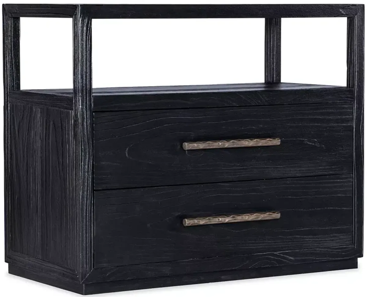 Hooker Furniture Linville Falls Shou Sugi Ban Two Drawer Nightstand