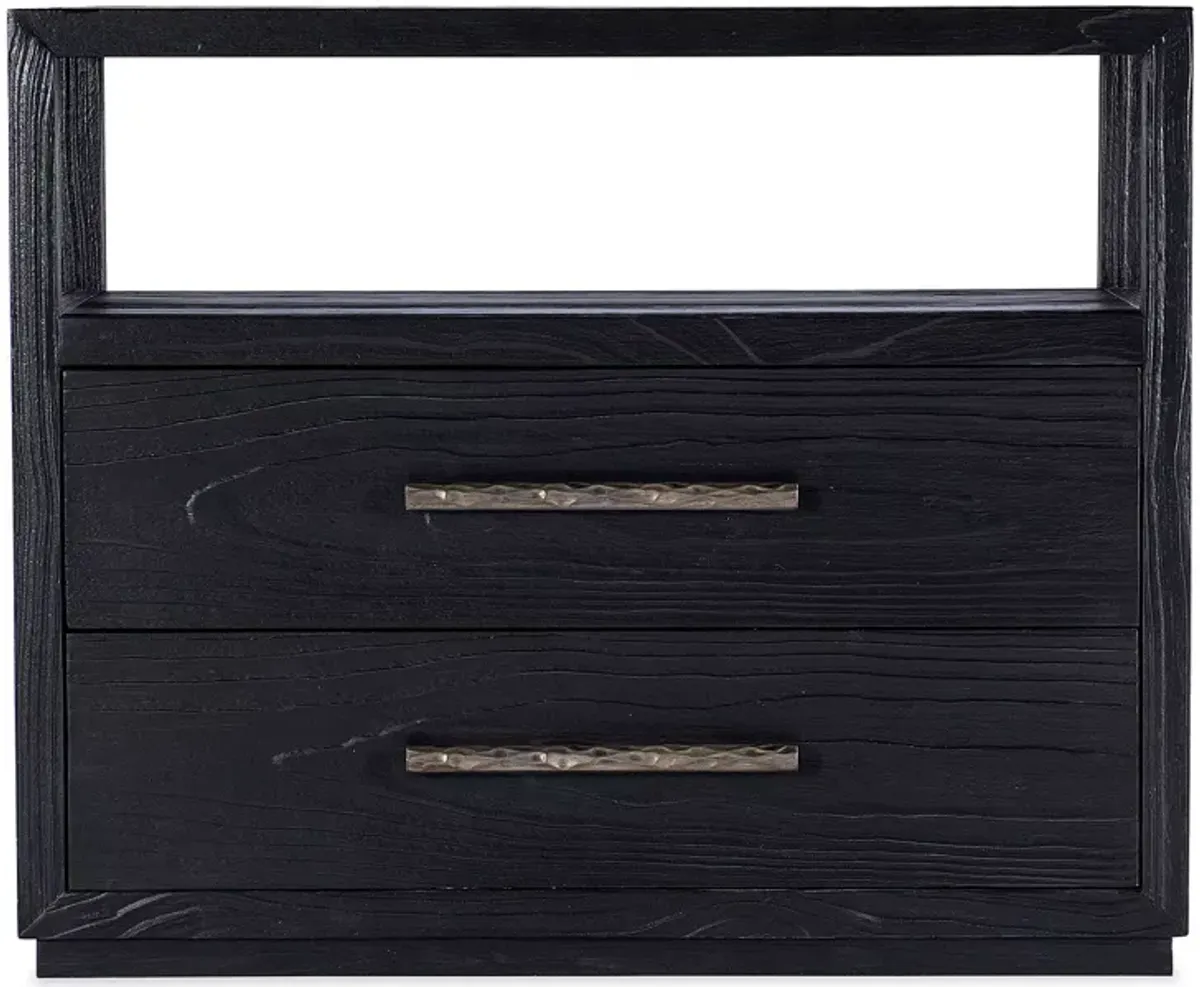 Hooker Furniture Linville Falls Shou Sugi Ban Two Drawer Nightstand