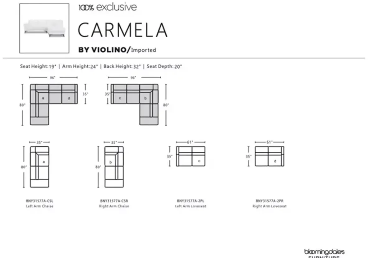 Violino Carmela 2 Piece Leather Sectional - Exclusive