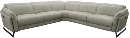 Bloomingdale's 5 Piece Silvio Leather Reclining Sectional 