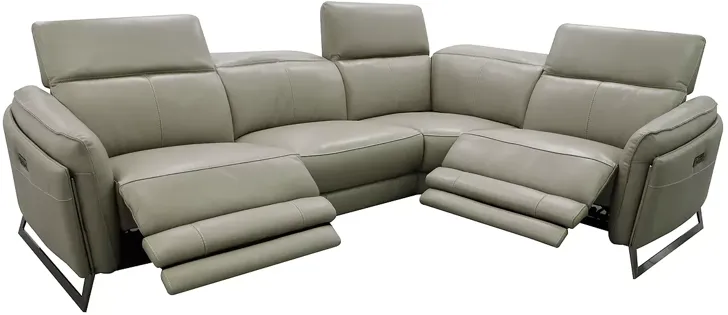 Bloomingdale's 5 Piece Silvio Leather Reclining Sectional 