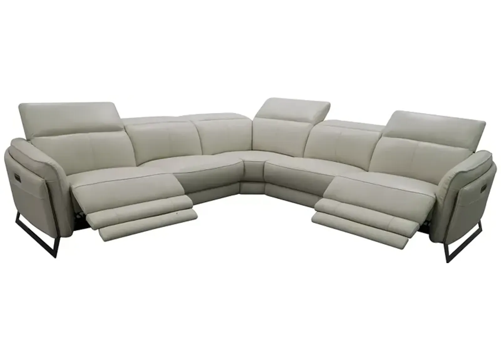 Bloomingdale's 5 Piece Silvio Leather Reclining Sectional 