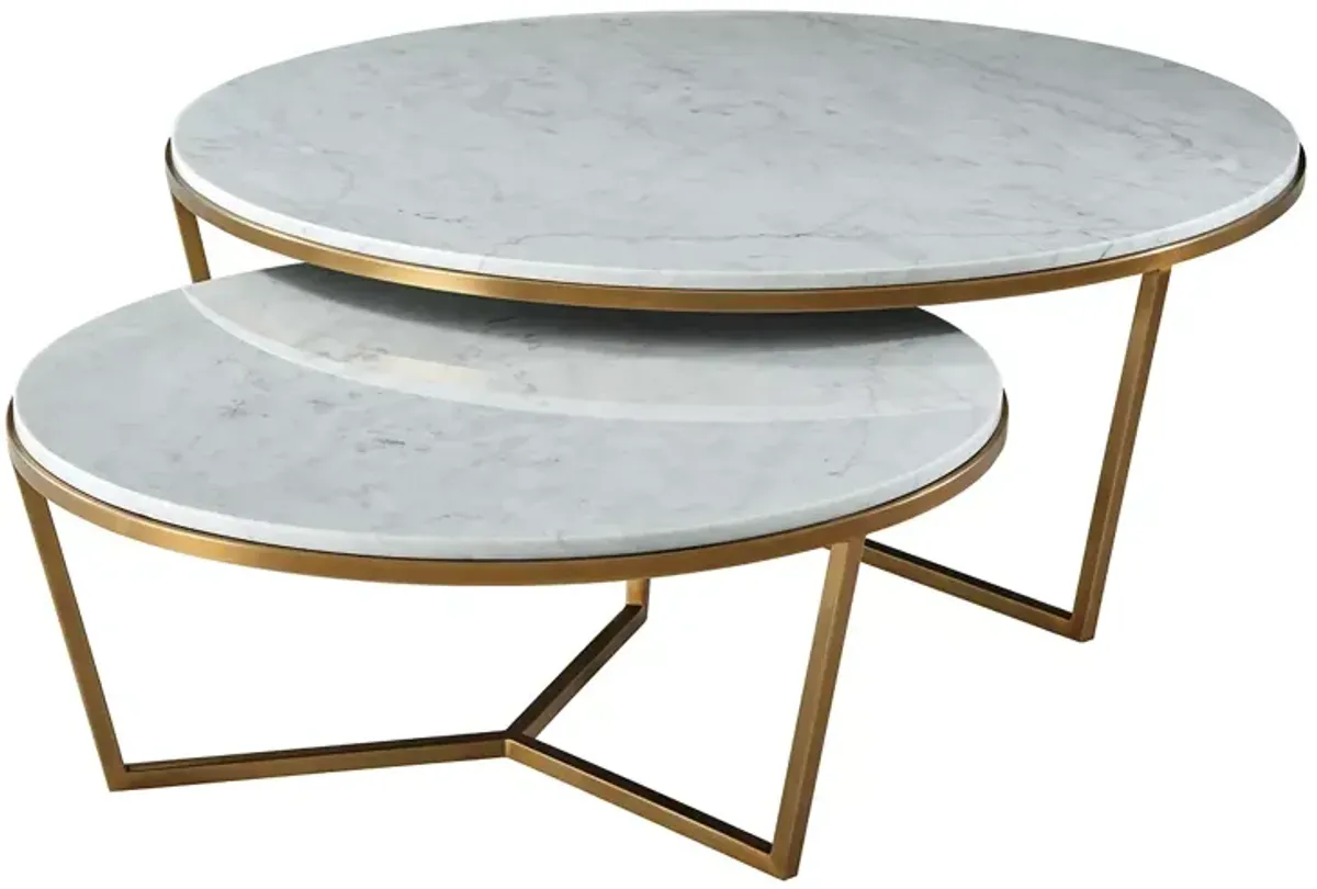 Theodore Alexander Fisher Round Marble Cocktail Table, Large