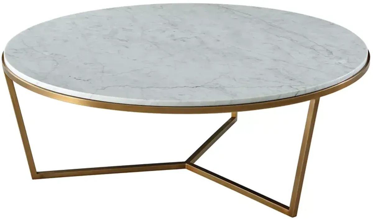 Theodore Alexander Fisher Round Marble Cocktail Table, Large