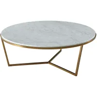 Theodore Alexander Fisher Round Marble Cocktail Table, Large