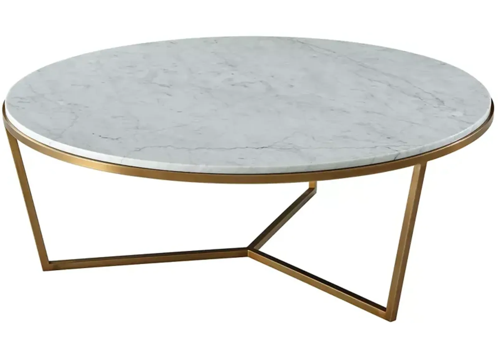 Theodore Alexander Fisher Round Marble Cocktail Table, Large