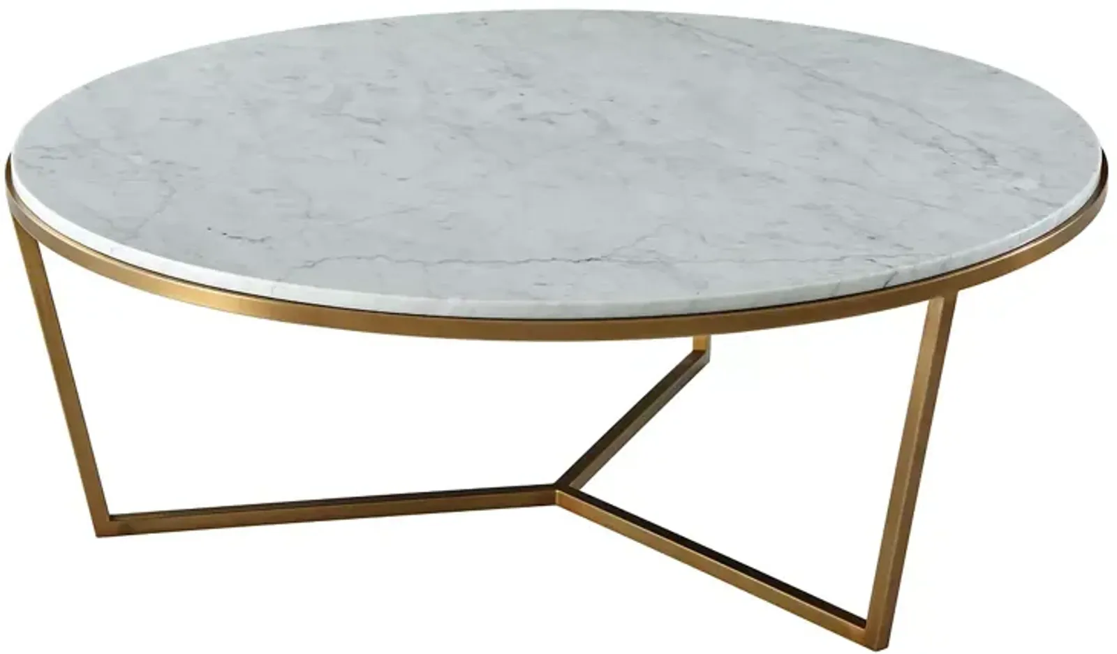 Theodore Alexander Fisher Round Marble Cocktail Table, Large